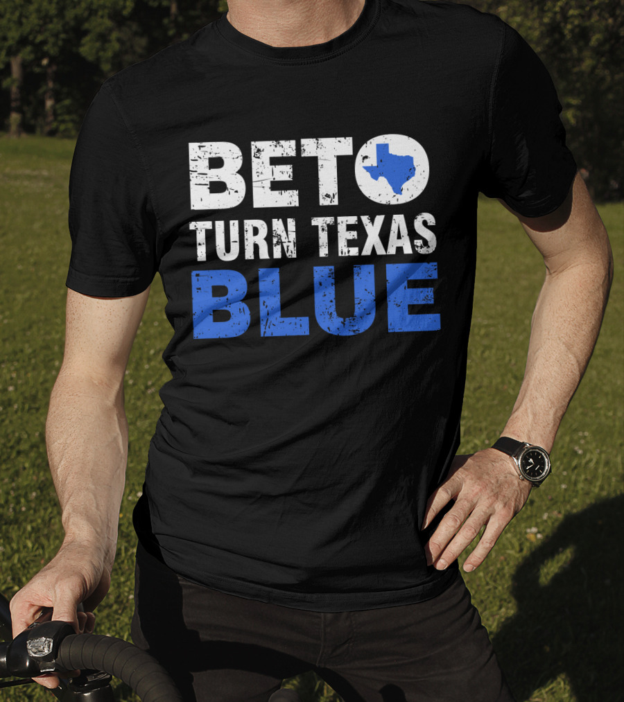 Beto O'Rourke Turn Texas Blue State Outline T-Shirt