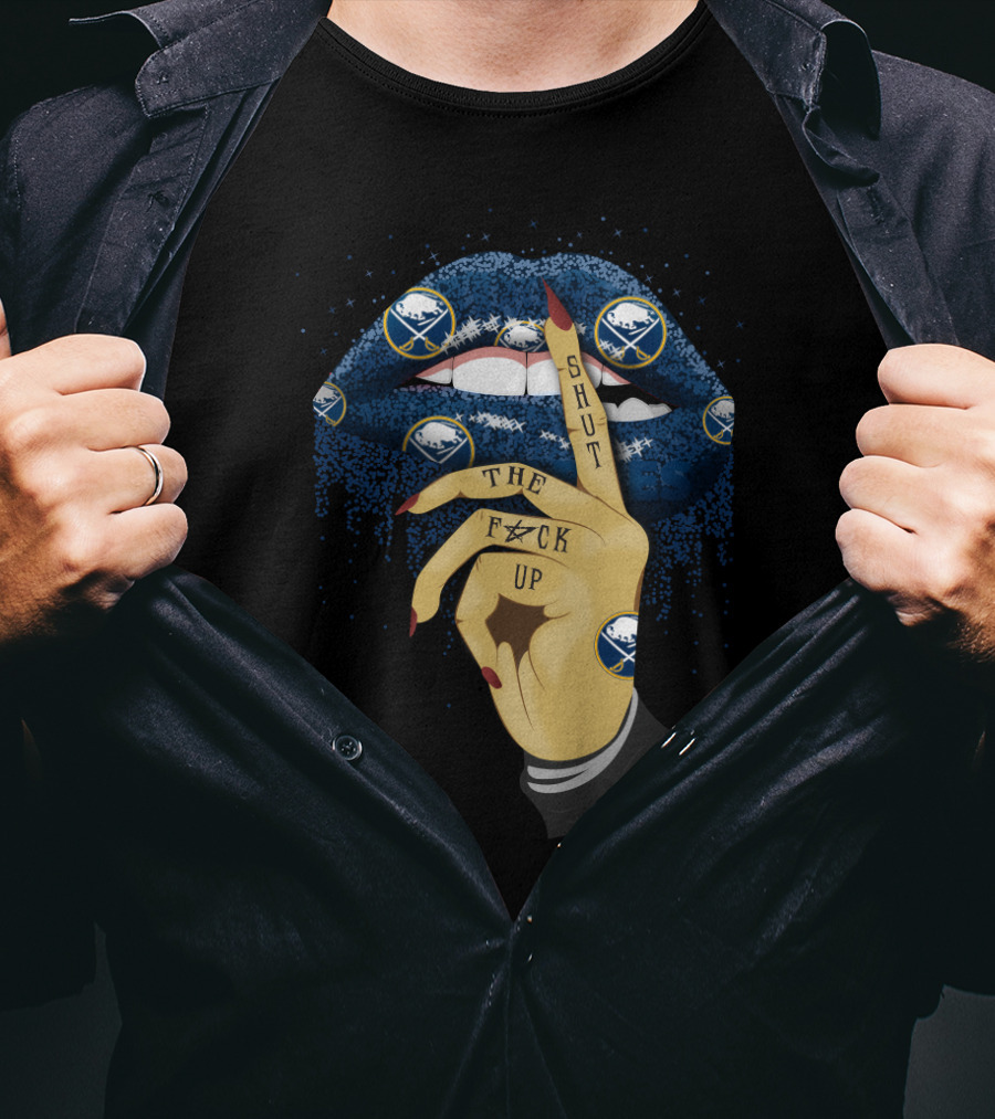 Buffalo Sabres Glitter Lip Shut Up T-Shirt