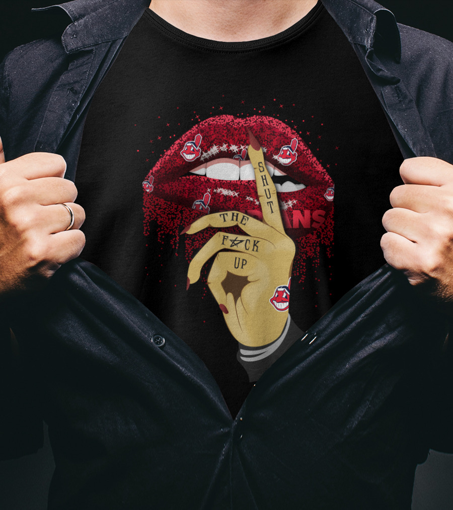 Cleveland Indians Lips Shut Up Baseball T-Shirt
