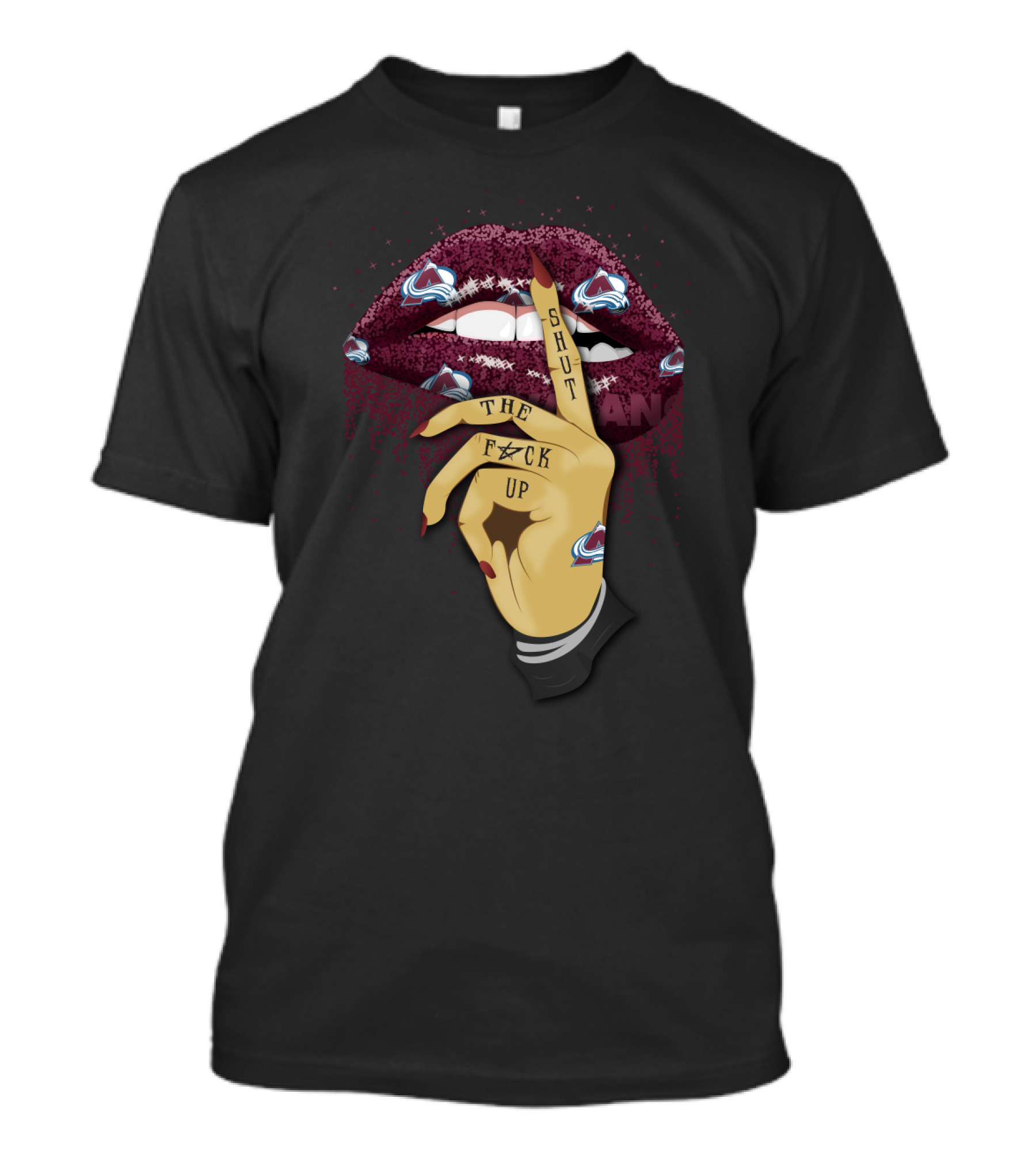 Shut Up Lip With Colorado Avalanche Logos T-Shirt