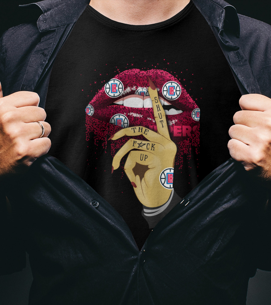 La Clippers Lips Shut Up Gesture T-Shirt