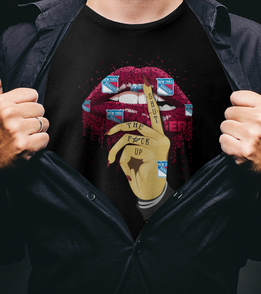 New York Rangers Lips Shut Up Gesture T-Shirt