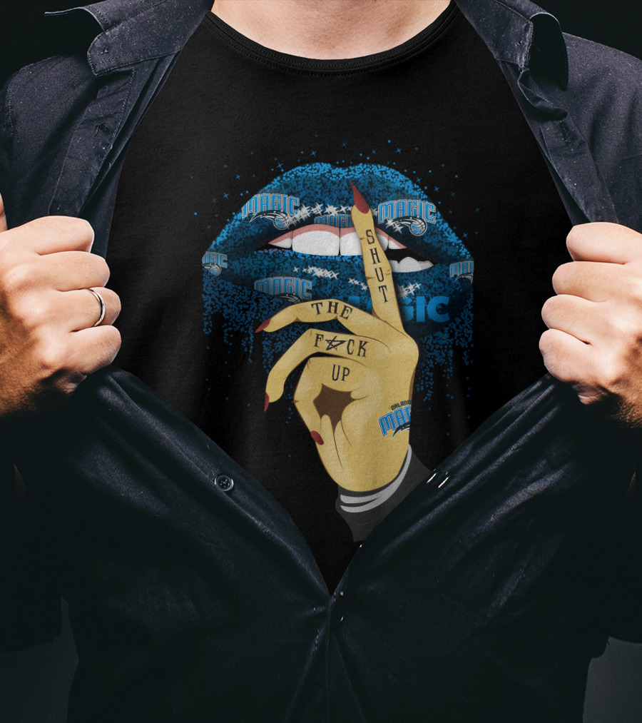 Shut Up Lip Orlando Magic Fans Magic Typography T-Shirt