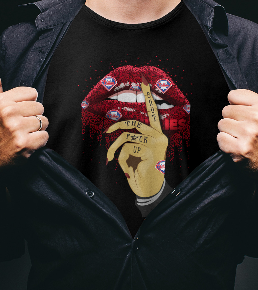 Philadelphia Phillies Glitter Lip Shut Up T-Shirt