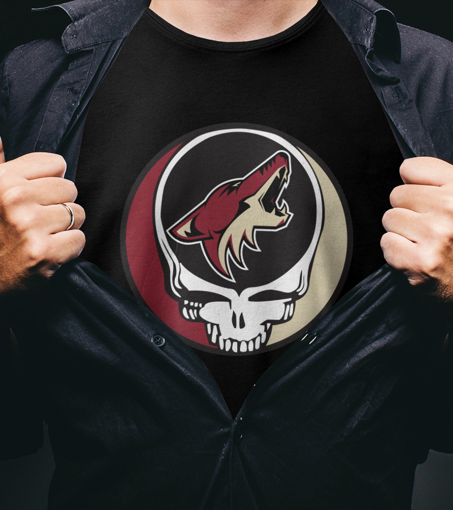 Grateful Dead Arizona Coyotes Logo Skull T-Shirt