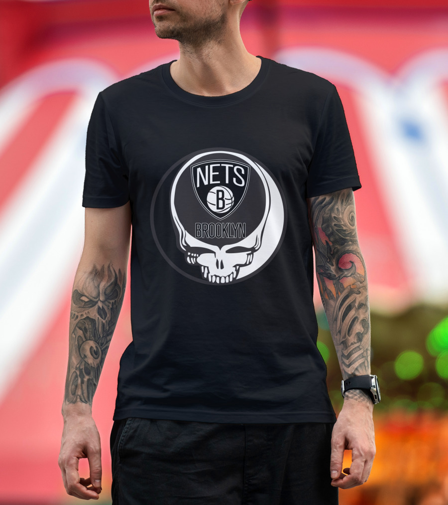 Brooklyn Nets Grateful Dead Skull T-Shirt