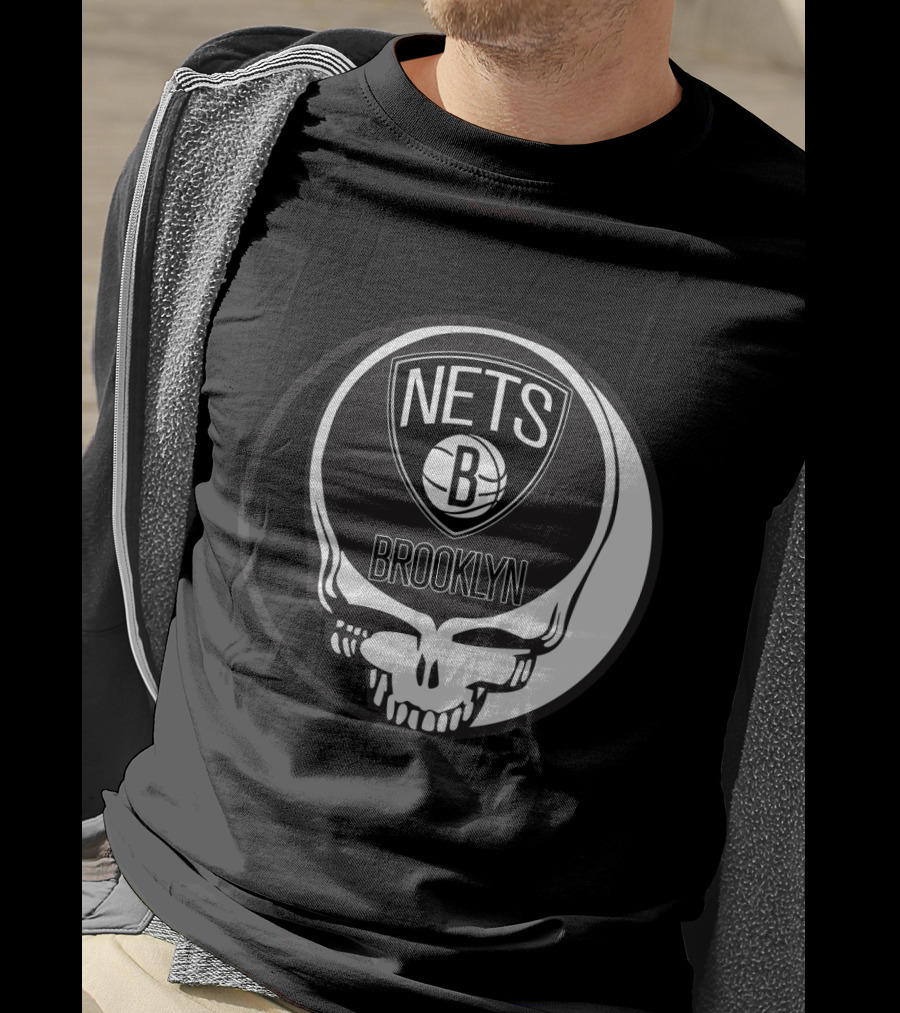 Brooklyn Nets Grateful Dead Skull T-Shirt