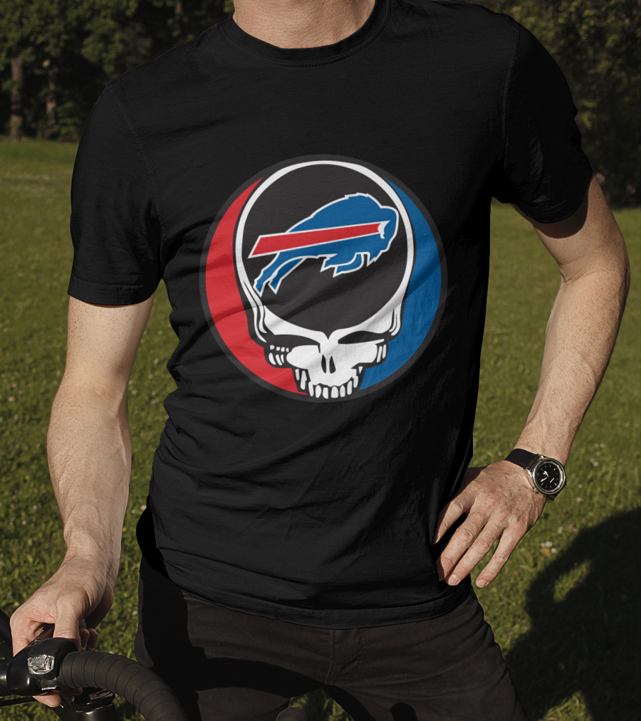 Buffalo Bills Grateful Dead Fan Skull Buffalo Logo Mark T-Shirt