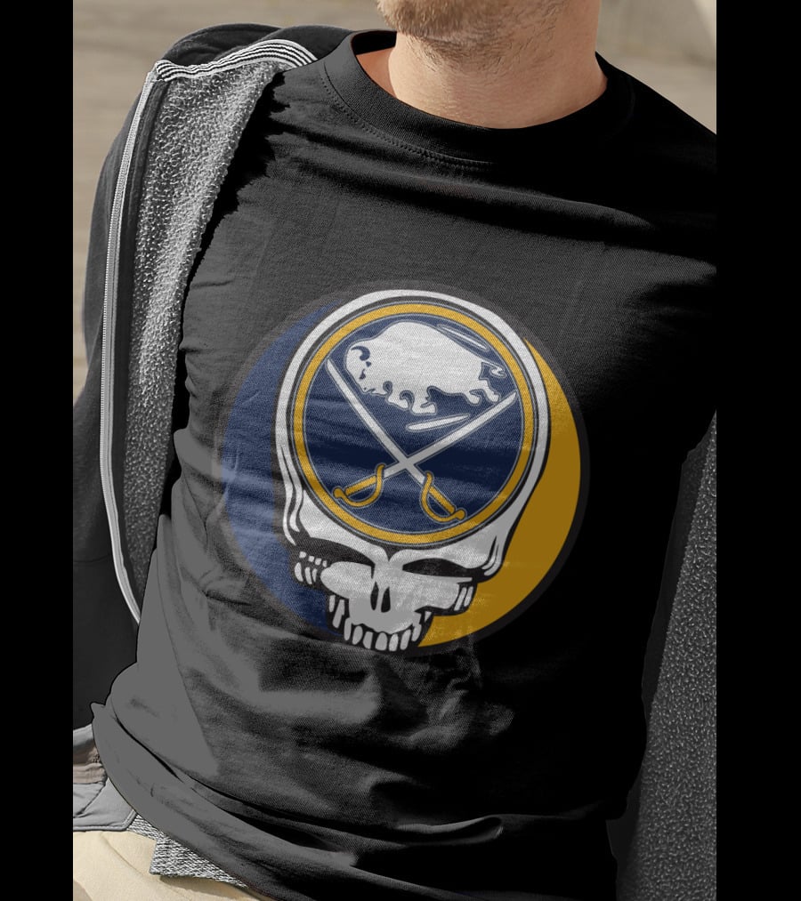 Buffalo Sabres Logo With Grateful Dead Skull Design For Fans T-Shirt