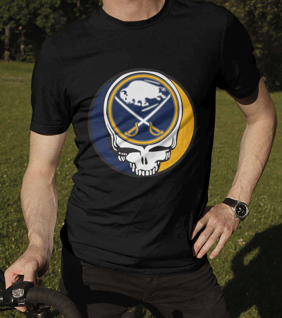 Buffalo Sabres Logo With Grateful Dead Skull Design For Fans T-Shirt