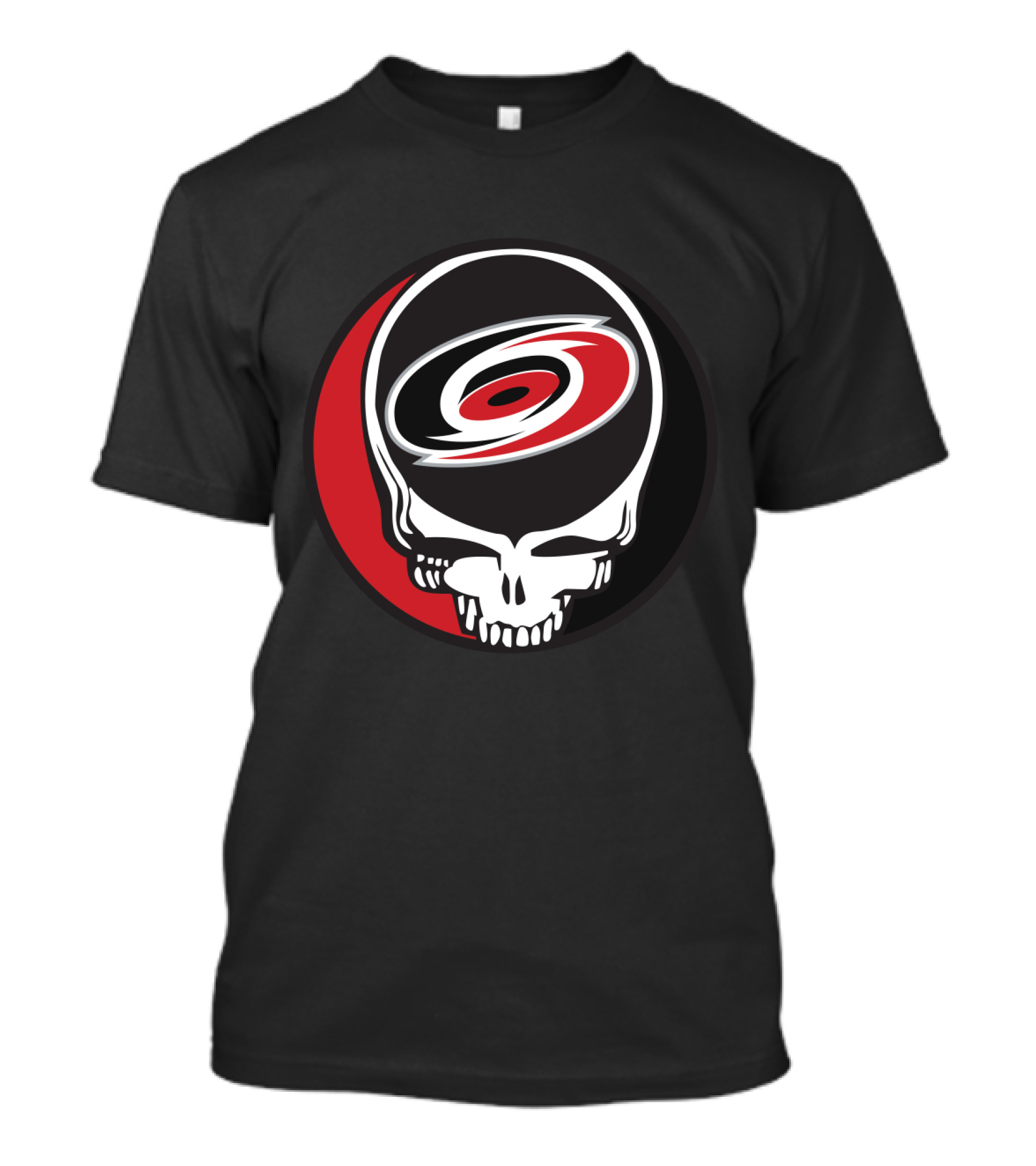 Carolina Hurricanes Fans Grateful Dead Skull Logo Fusion T-Shirt