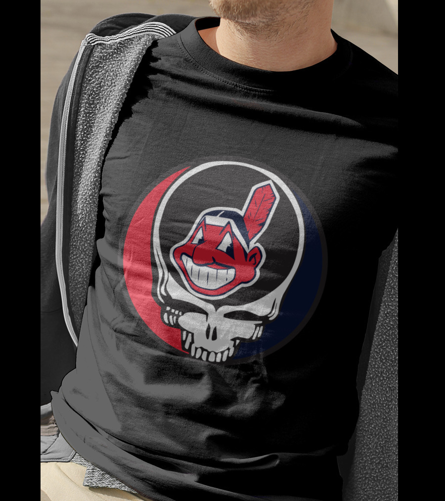 Grateful Dead Cleveland Indians Skull Logo Fusion T-Shirt