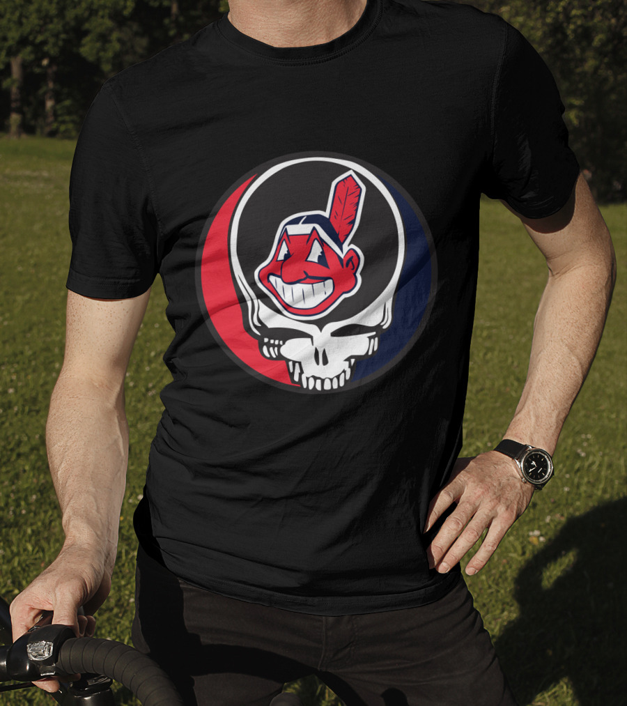 Grateful Dead Cleveland Indians Skull Logo Fusion T-Shirt