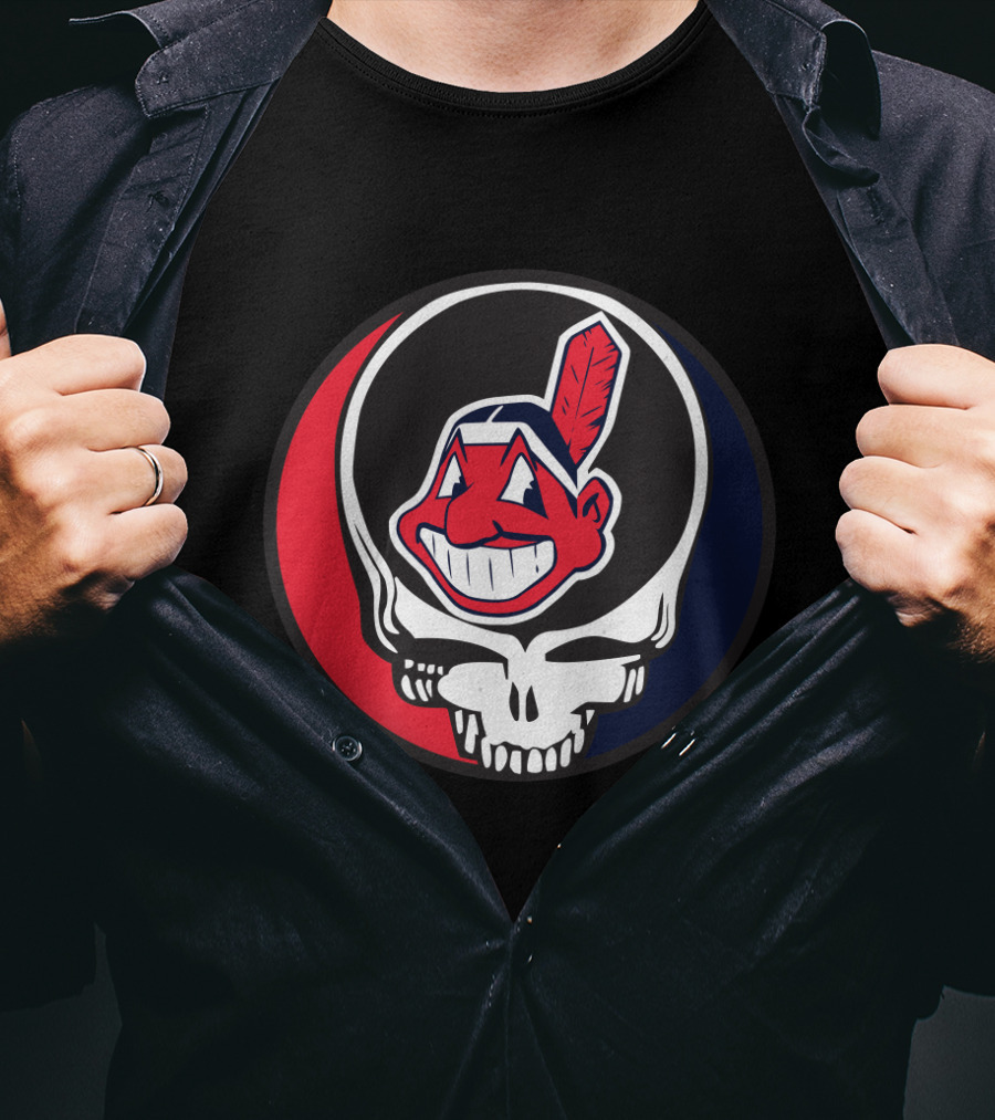 Grateful Dead Cleveland Indians Skull Logo Fusion T-Shirt