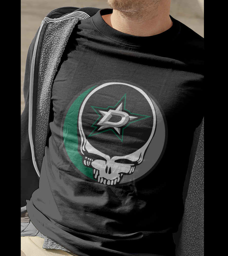 Dallas Stars Grateful Dead Skull Logo Fan T-Shirt