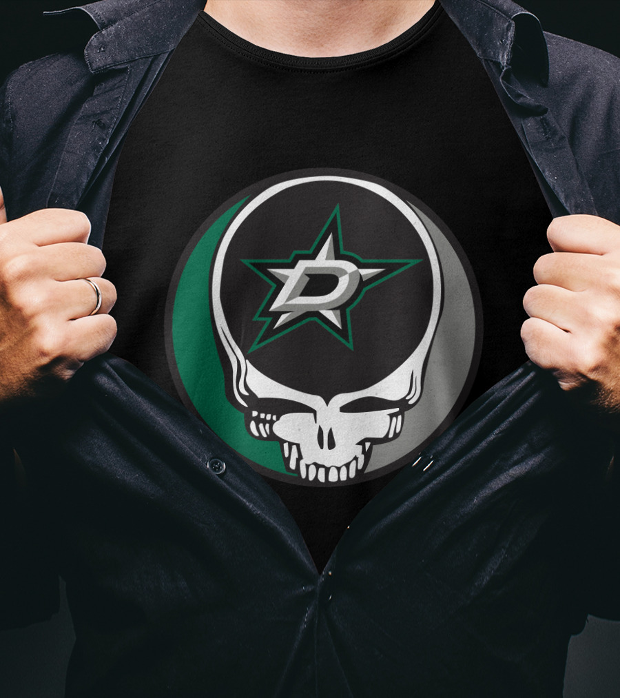Dallas Stars Grateful Dead Skull Logo Fan T-Shirt