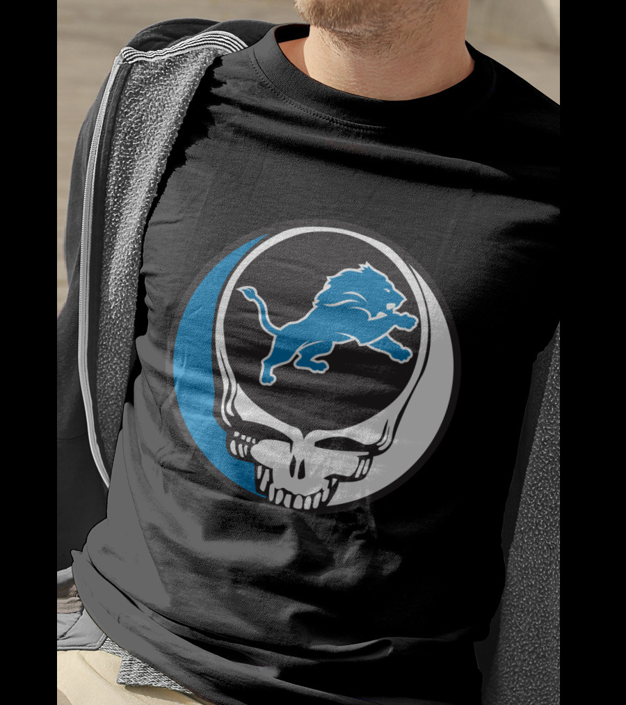 Detroit Lions Fans Grateful Dead Logo Fusion T-Shirt