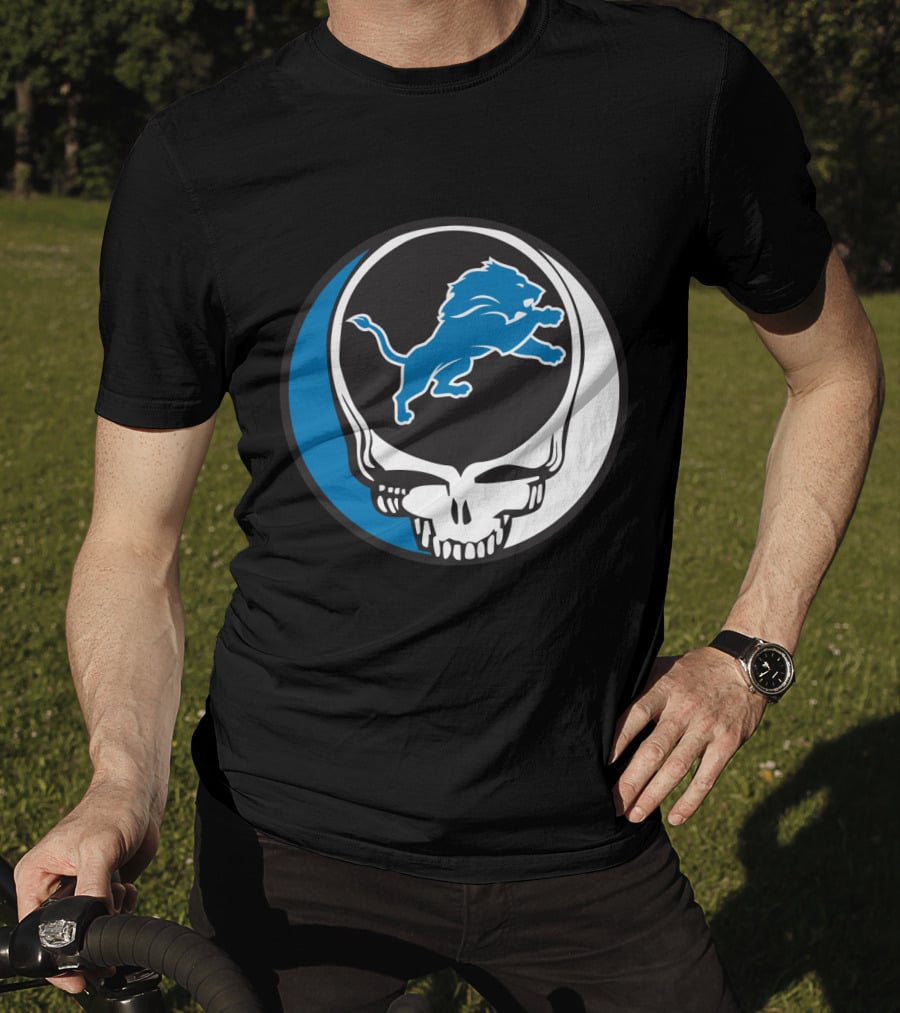 Detroit Lions Fans Grateful Dead Logo Fusion T-Shirt