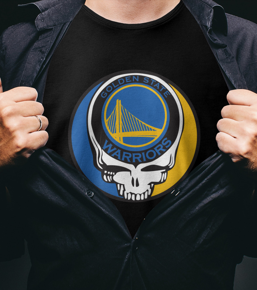 Golden State Warriors Grateful Dead Skull Bridge T-Shirt