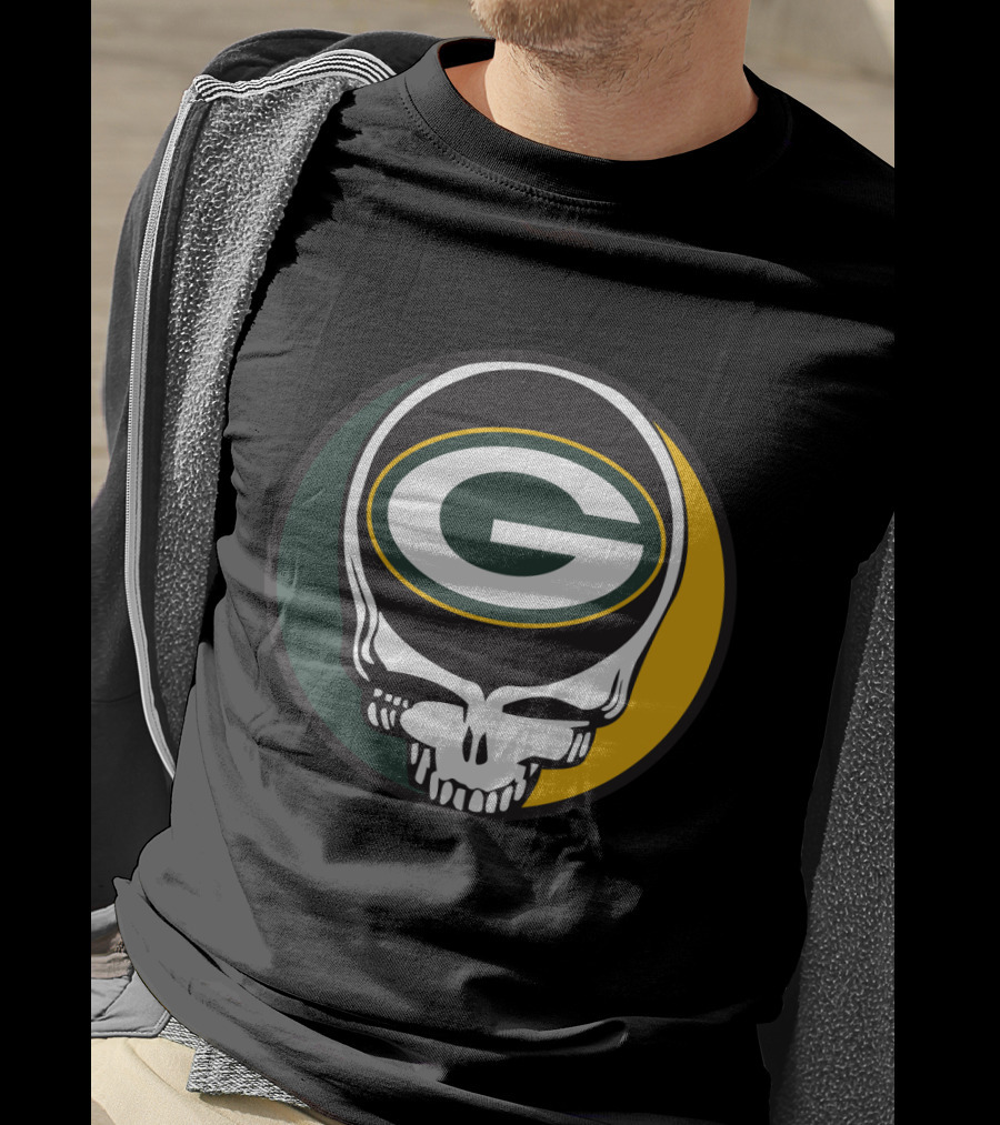 Grateful Dead Green Bay Packers Skull Logo Fans T-Shirt