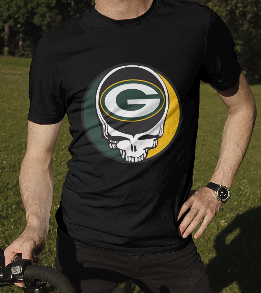 Grateful Dead Green Bay Packers Skull Logo Fans T-Shirt