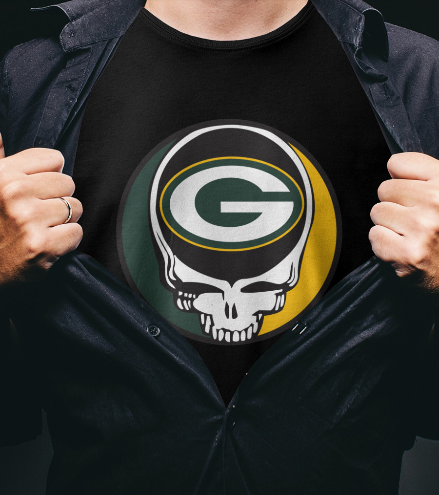 Grateful Dead Green Bay Packers Skull Logo Fans T-Shirt