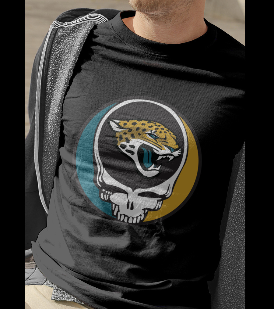 Grateful Dead Jacksonville Jaguars Logo Skull T-Shirt