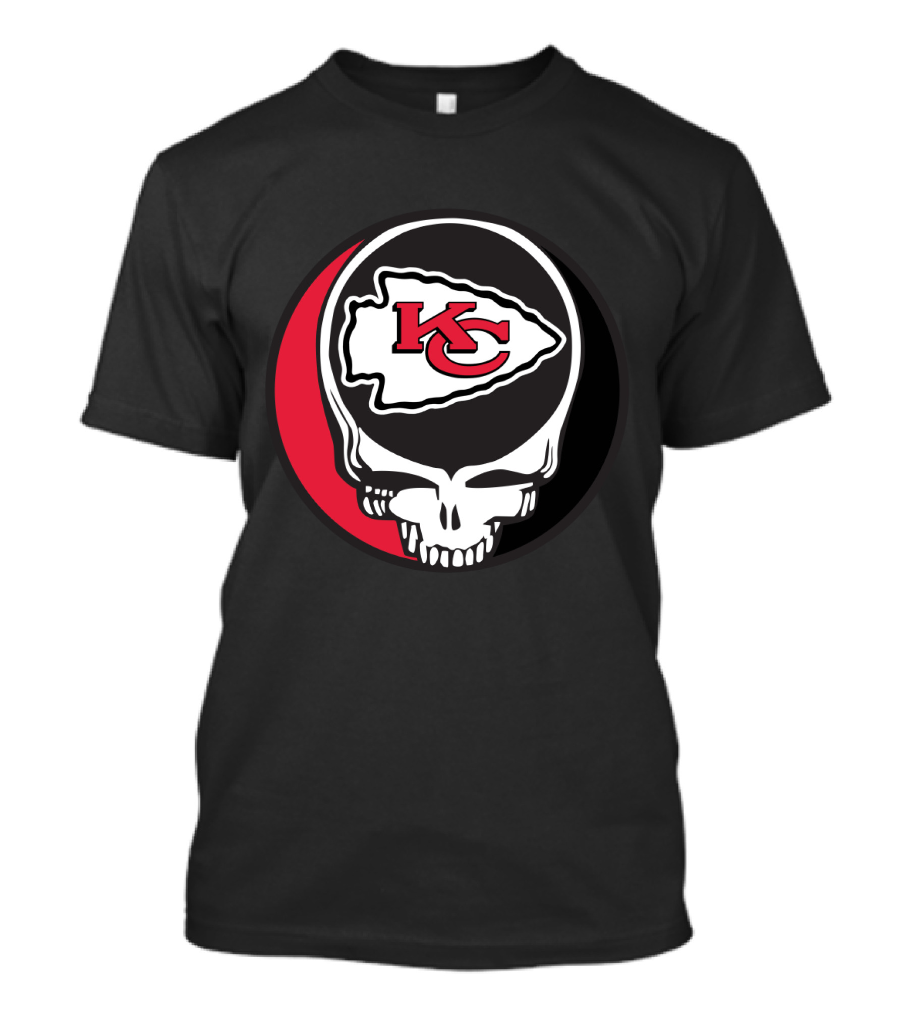 Kansas City Chiefs Skull Logo Fusion With Grateful Dead T-Shirt