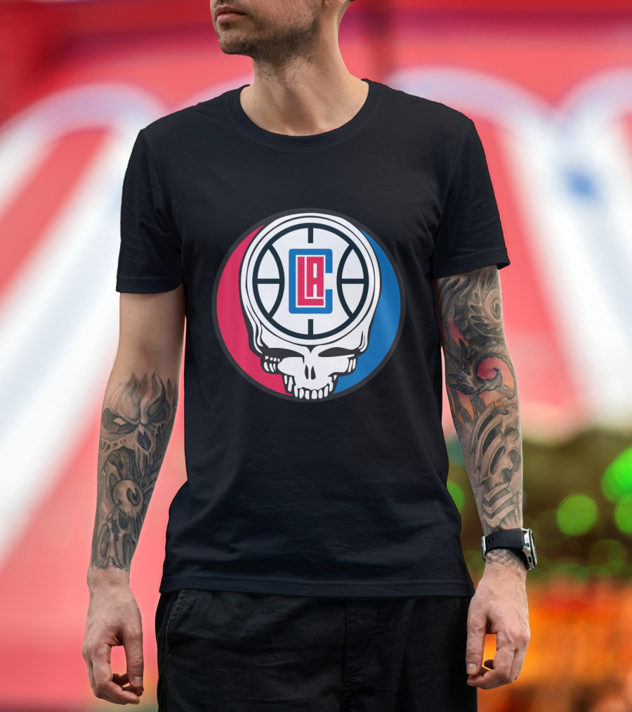 Grateful Dead La Clippers Skull Basketball T-Shirt