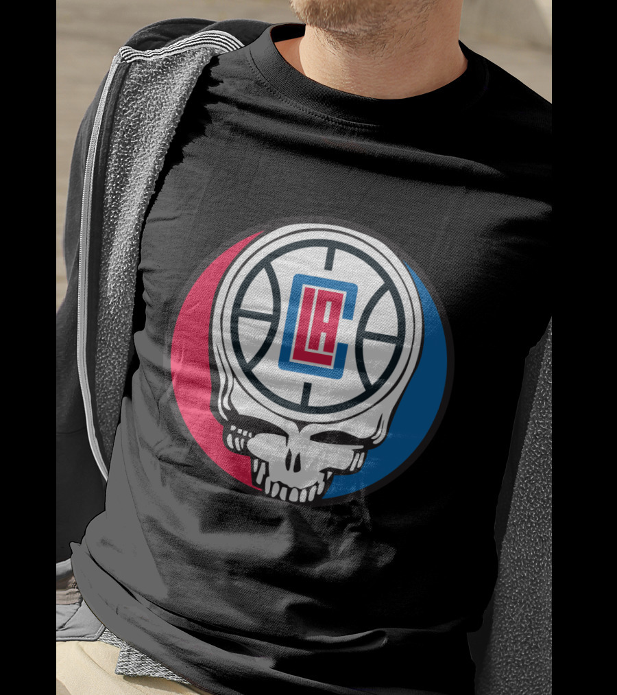 Grateful Dead La Clippers Skull Basketball T-Shirt