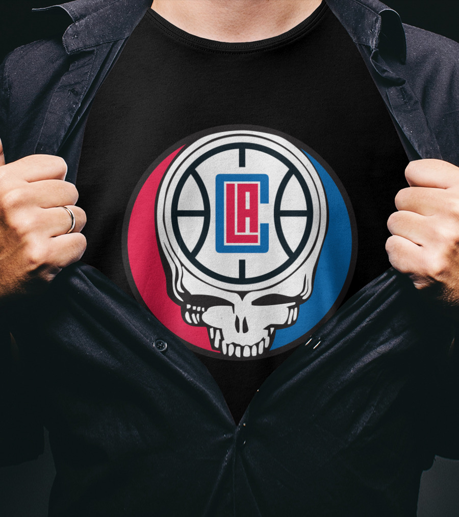Grateful Dead La Clippers Skull Basketball T-Shirt