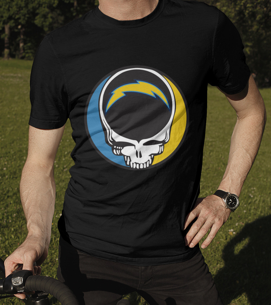 Grateful Dead And Los Angeles Chargers Logo Fusion For Fans T-Shirt