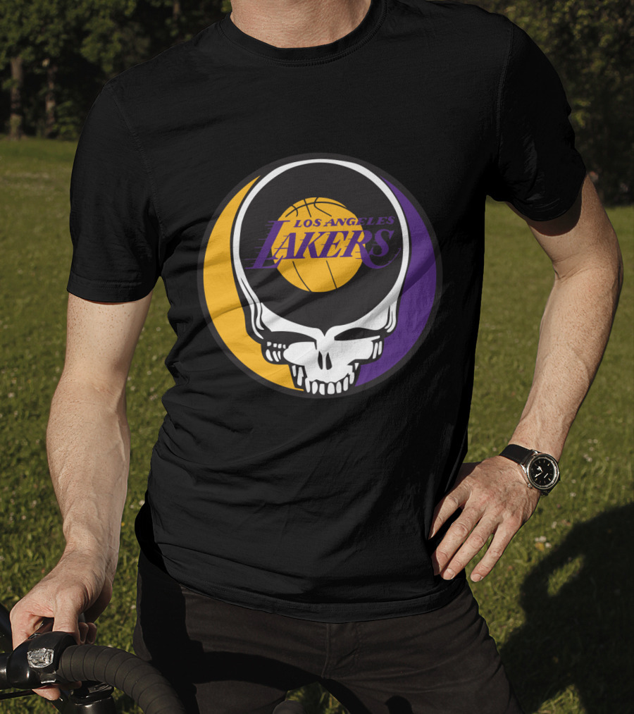 Grateful Dead Los Angeles Lakers Basketball Skull T-Shirt