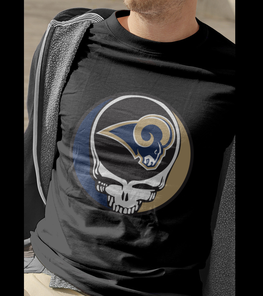 Grateful Dead Skull With Los Angeles Rams T-Shirt