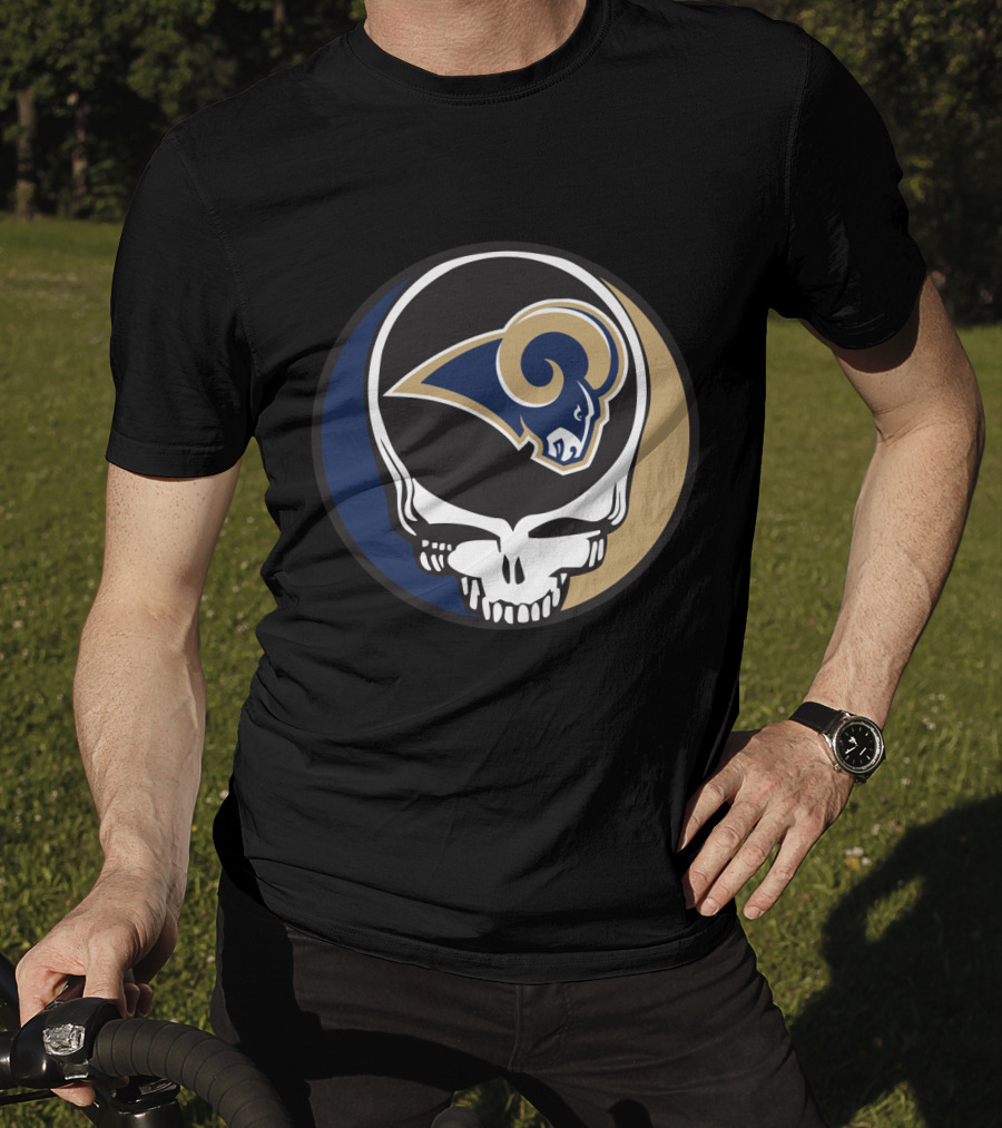 Grateful Dead Skull With Los Angeles Rams T-Shirt