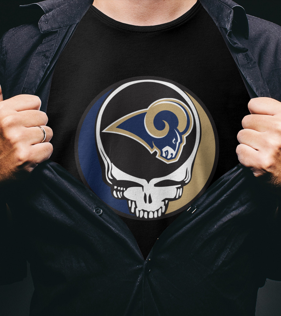 Grateful Dead Skull With Los Angeles Rams T-Shirt