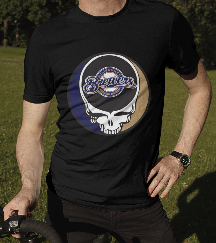 Milwaukee Brewers Grateful Dead Skull T-Shirt
