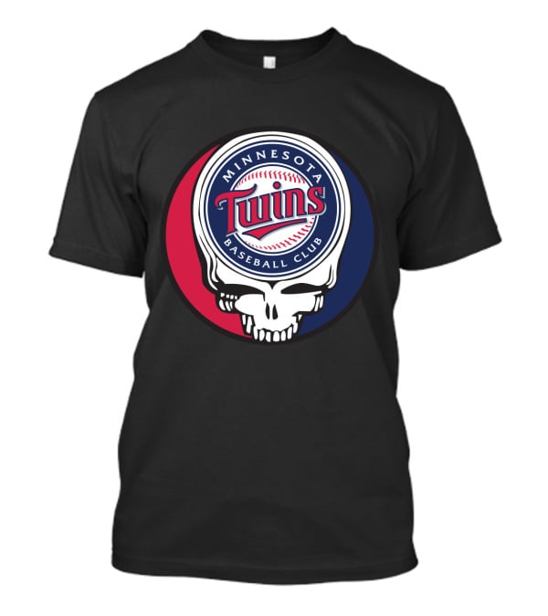 Minnesota Twins Baseball Club And Grateful Dead Skull Logo Mashup T-Shirt