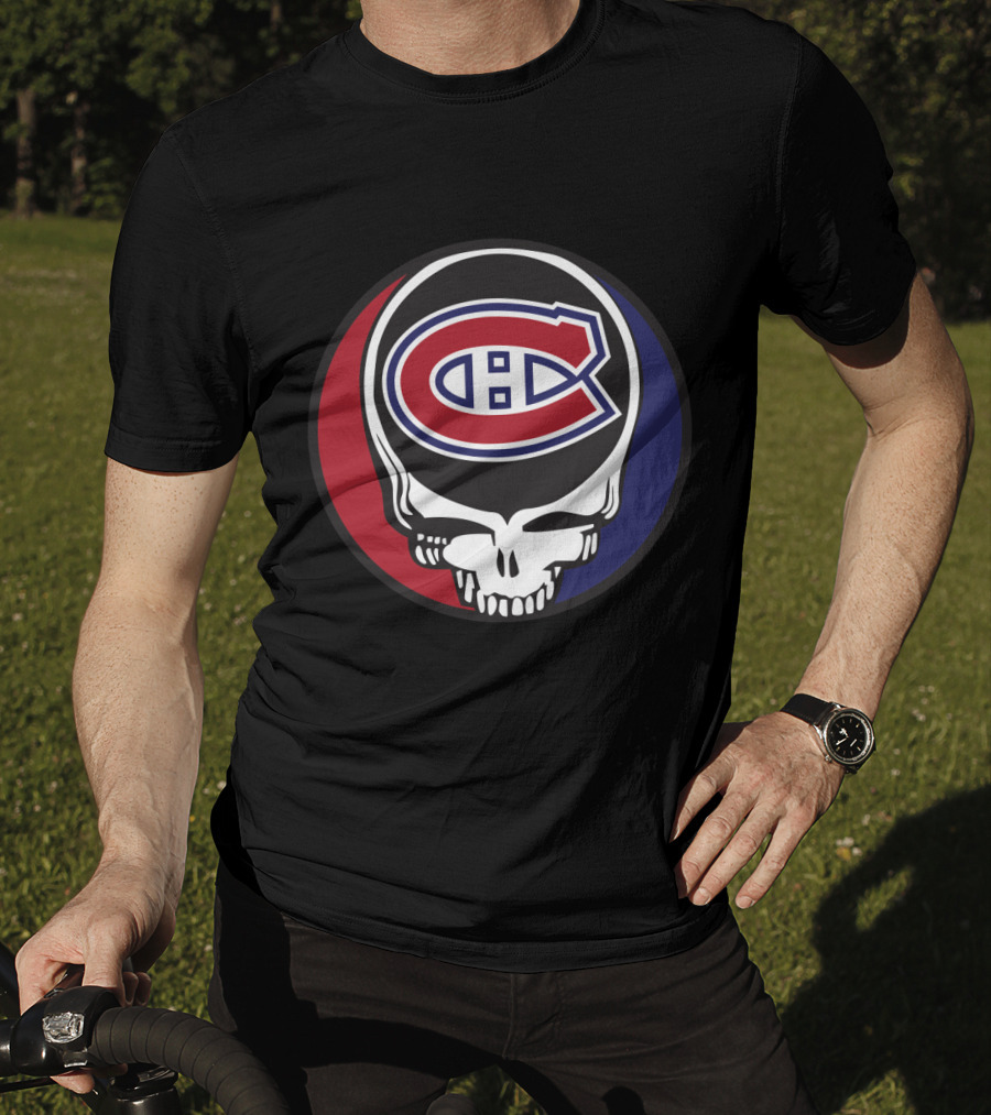 Grateful Dead Skull With Montreal Canadiens Logo For Fans T-Shirt