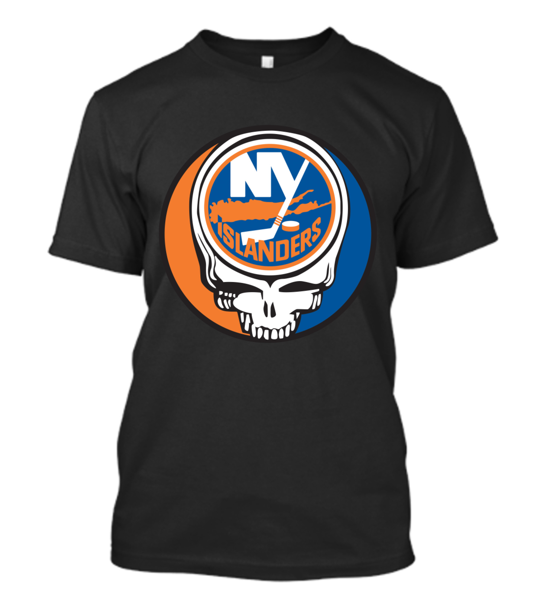 New York Islanders Grateful Dead Skull Logo Mashup T-Shirt