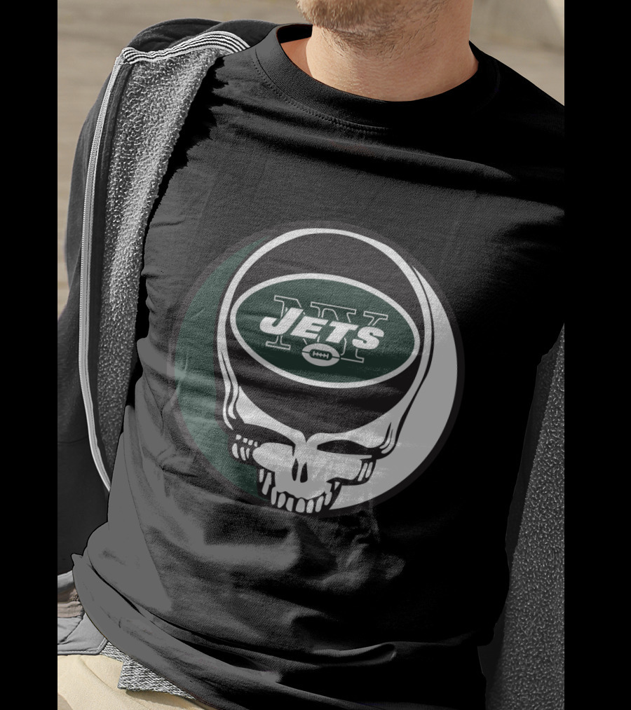 Grateful Dead Skull With New York Jets T-Shirt