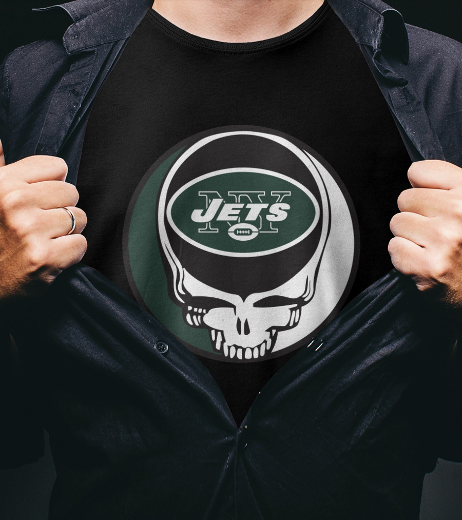 Grateful Dead Skull With New York Jets T-Shirt