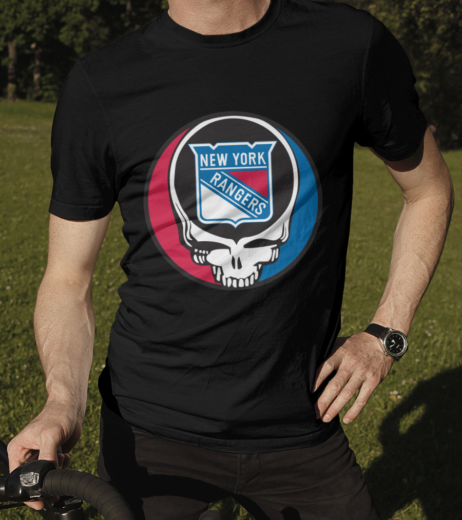 New York Rangers Grateful Dead Steal Your Face Skull Logo Fan T-Shirt