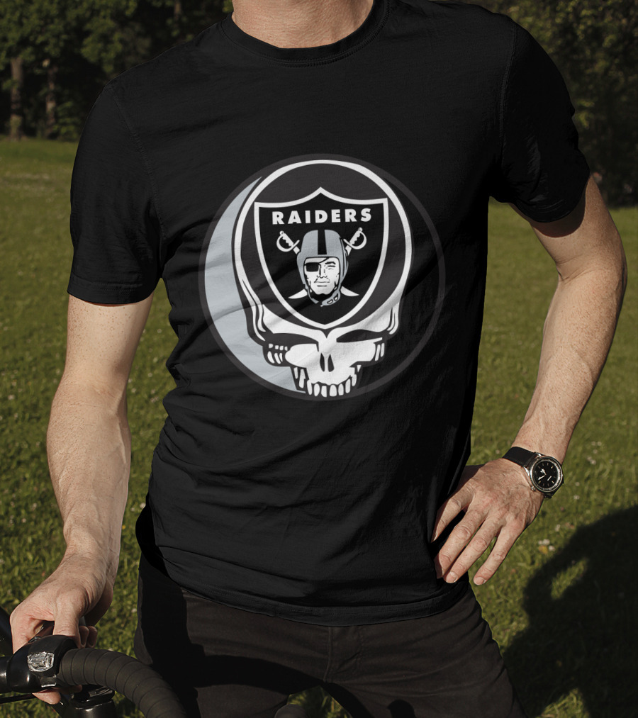 Grateful Dead Raiders Skull Logo For Oakland Raiders Fans T-Shirt