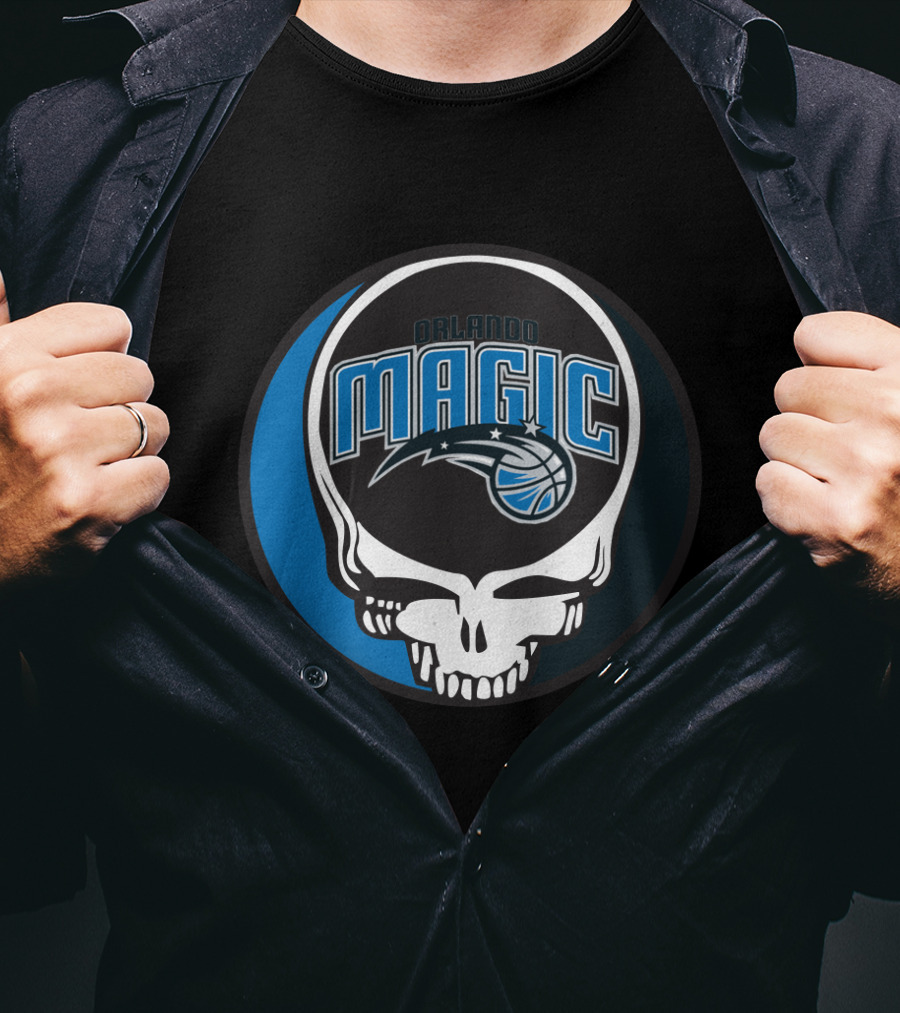 Orlando Magic Grateful Dead Steal Your Face Basketball Fusion T-Shirt