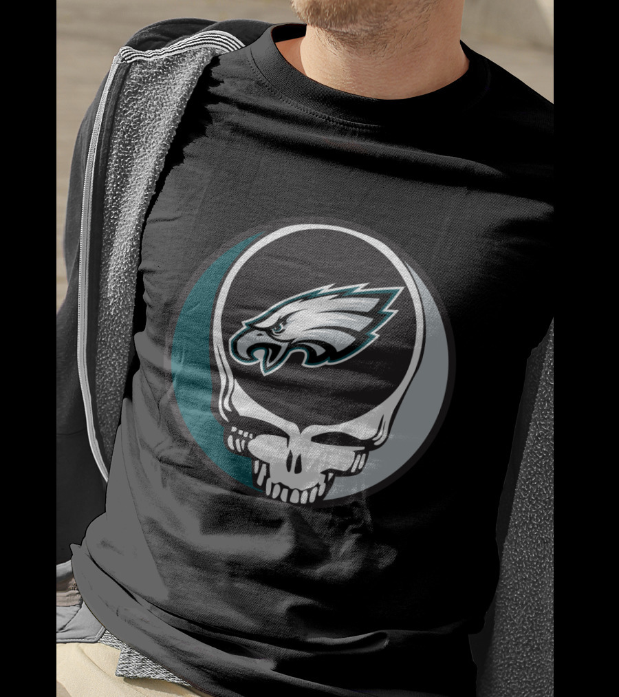 Grateful Dead Philadelphia Eagles Skull Logo Fusion T-Shirt