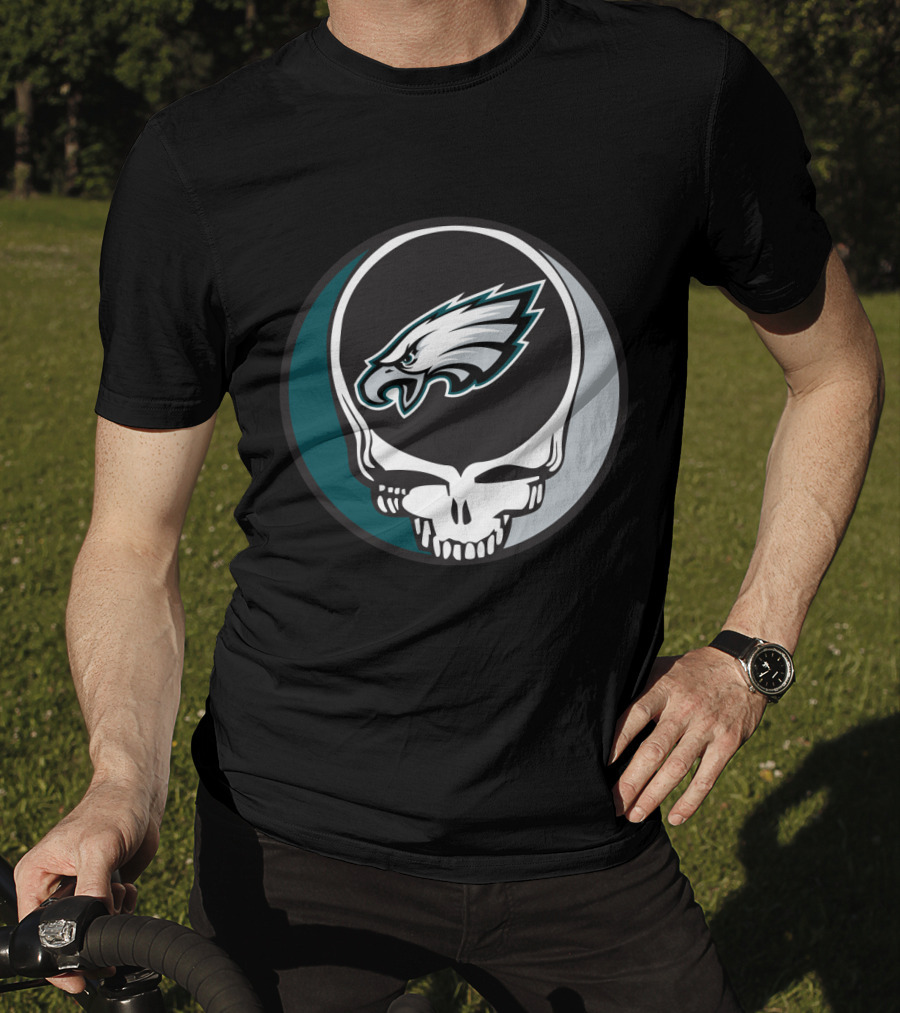 Grateful Dead Philadelphia Eagles Skull Logo Fusion T-Shirt