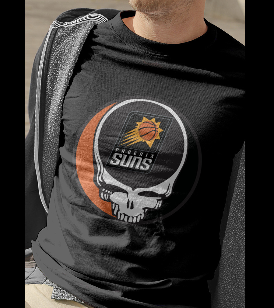Grateful Dead Skull With Phoenix Suns Basketball T-Shirt