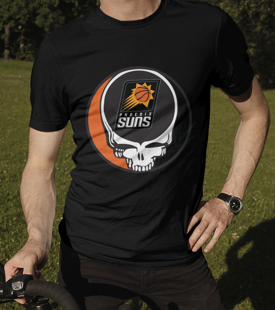 Grateful Dead Skull With Phoenix Suns Basketball T-Shirt