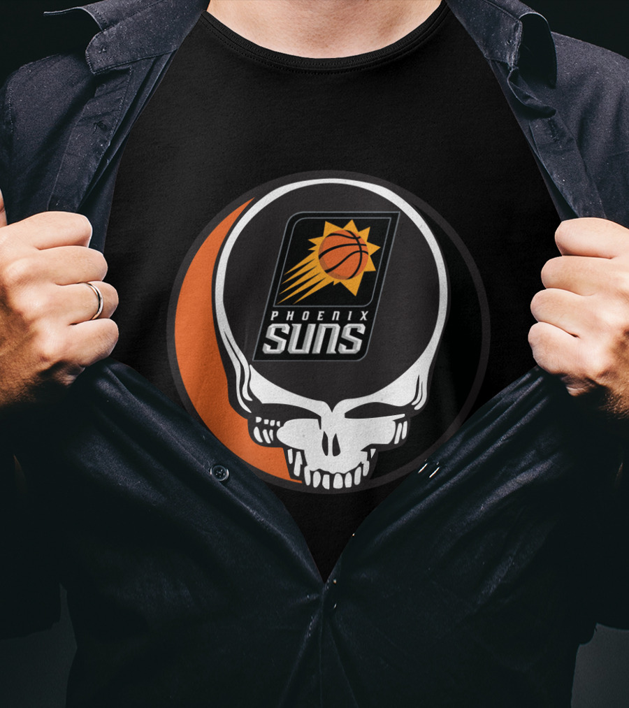 Grateful Dead Skull With Phoenix Suns Basketball T-Shirt